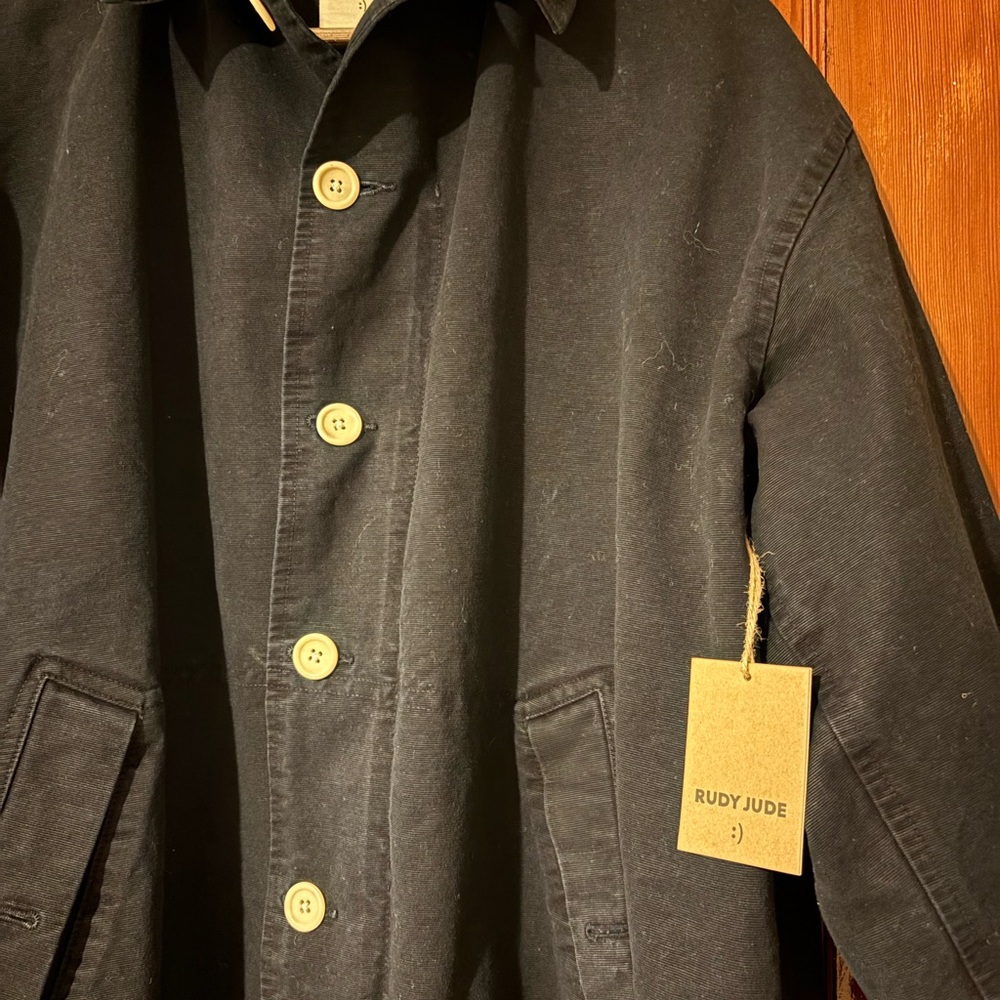 NWT Rudy Jude Grosgrain Trench Coat in black indigo - Picture 3 of 4